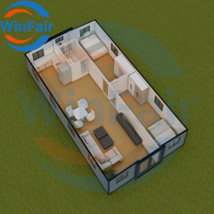 WinFair Portable Mobile Prefab Expandable Luxury 2 Bedroom Container Modelar House Prefabricated Homes 40 Feet With Restroom