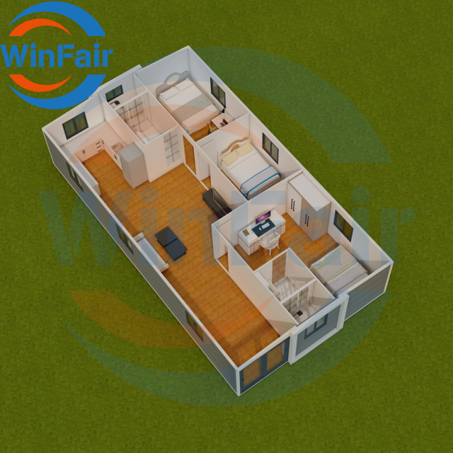 WinFair Portable Mobile Prefab Expandable Luxury 2 Bedroom Container Modelar House Prefabricated Homes 40 Feet With Restroom