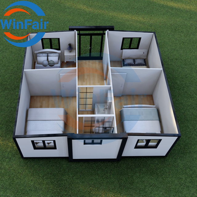 WinFair Luxury Prefab Foldable Extendable Container Foldable House Homes 4 Bedroom Prefabricated 20Ft House Kit With Bathroom