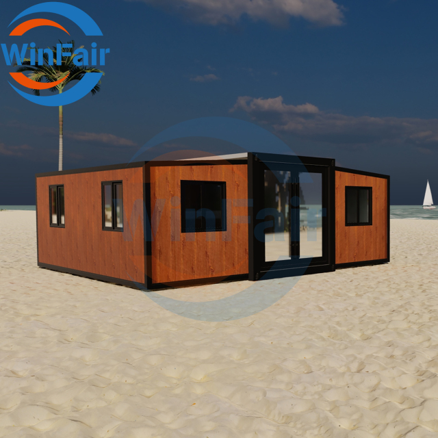 WinFair Extension Container 20Ft Houses Homes Modern Mobile Expansible Prefab Luxury Tiny House With Restroom 1 Bedroom