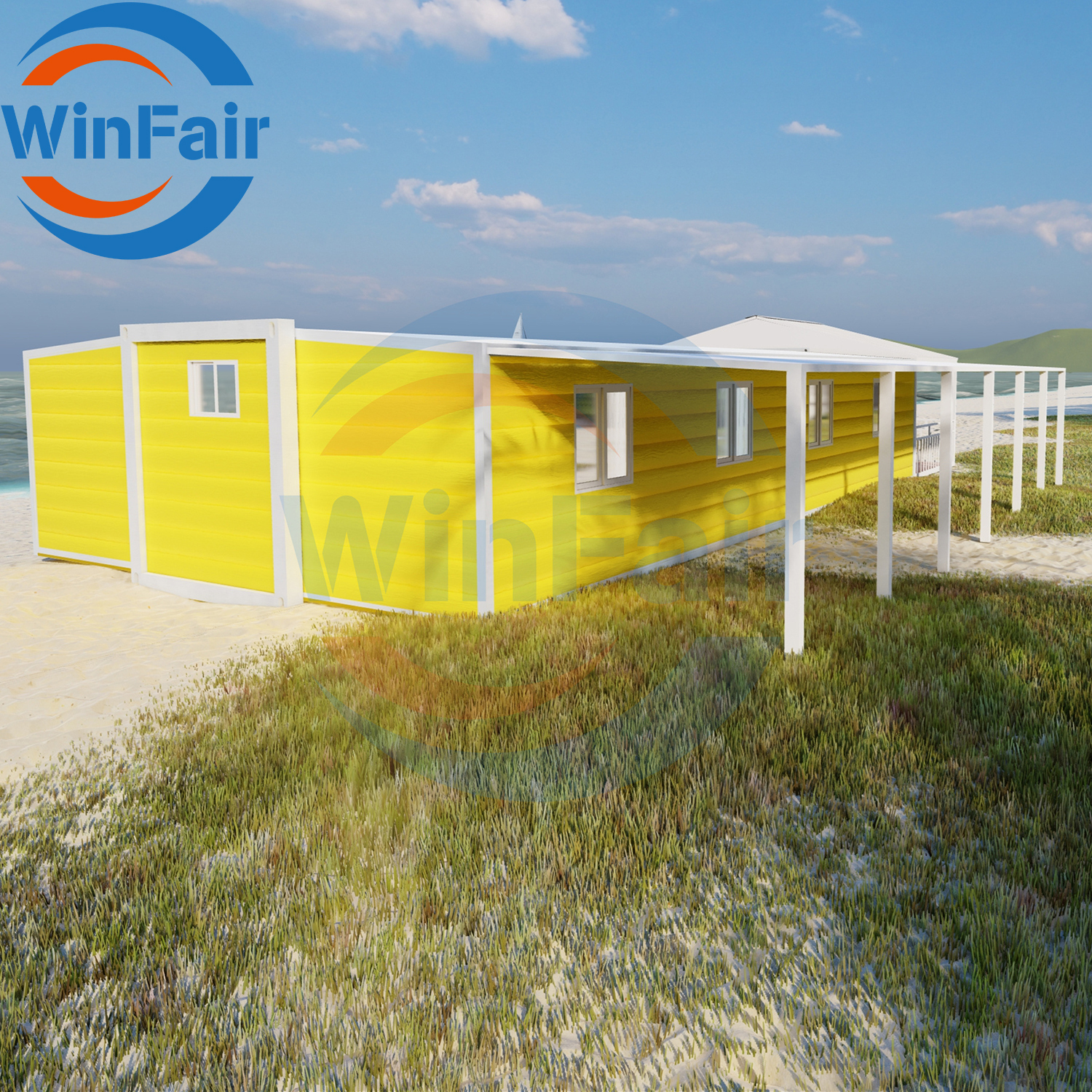 WinFair 40Ft Luxury Mobile Expandable Modular Folding Homes House Container 3 Bedroom Prefab Prefabricated Portable House