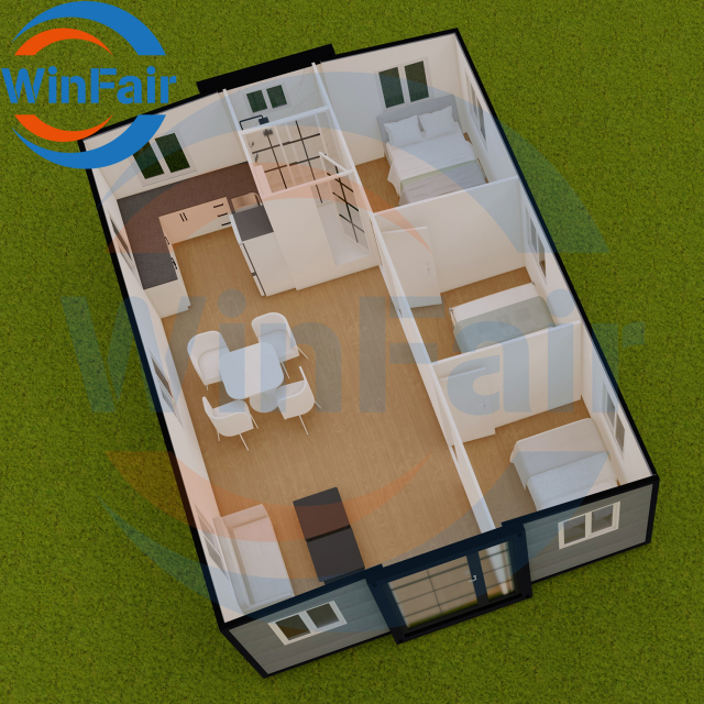 WinFair Tiny Prefab Mobile Modular Houses For Living Ready 30Fit Luxury Container Prefabrik House 2 Bedroom With Bathroom