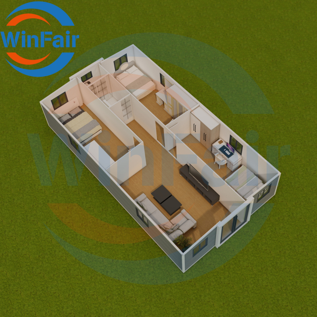 WinFair Portable Mobile Prefab Expandable Luxury 2 Bedroom Container Modelar House Prefabricated Homes 40 Feet With Restroom