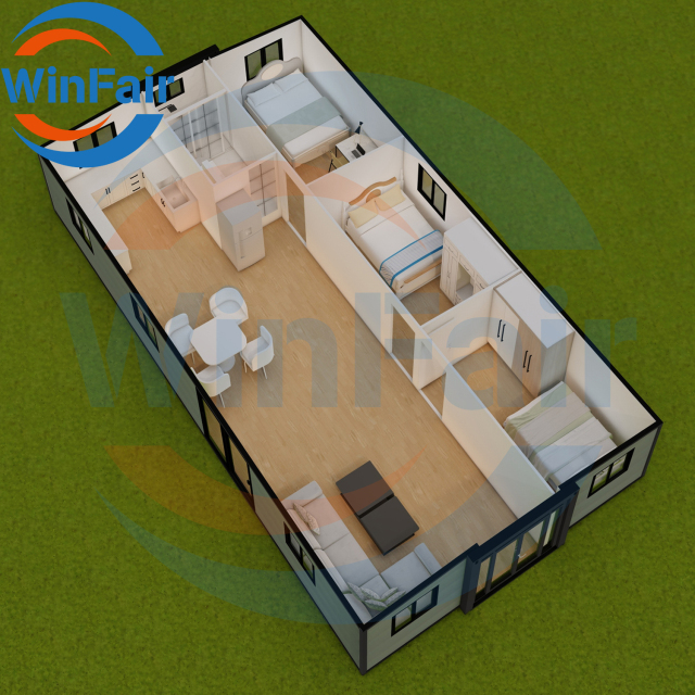 WinFair Portable Expandable House 40 Ft Foot Container Homes With 3 Bedroom House For Live In Luxury Modelar Prefab House