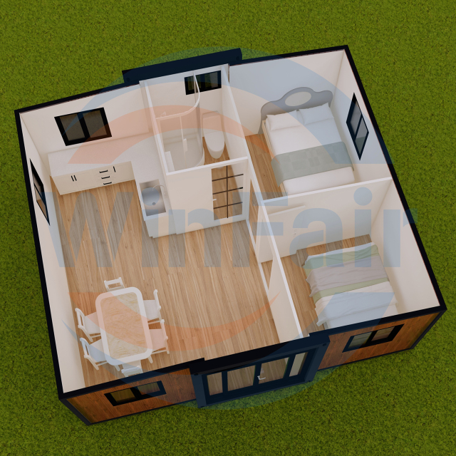 WinFair Luxury Living Expandable Container prefabricated module Tiny Prefab Foldable Mobile Houses For Living With 2 Bathroom