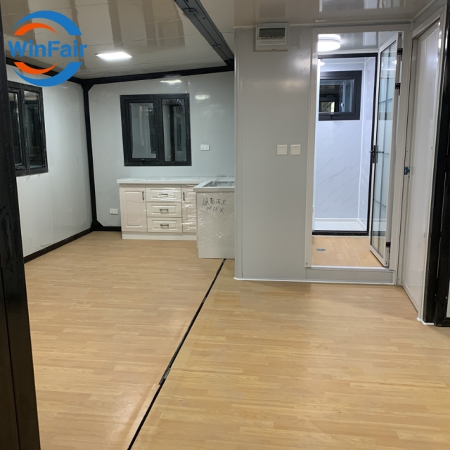 WinFair Foldable Container Expandable Prefabricated Prefab Portable Beach Expansive Houses 1 Room Villas 19Ft X 20Ft To Live In