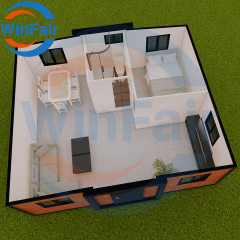 WinFair Extension Container 20Ft Houses Homes Modern Mobile Expansible Prefab Luxury Tiny House With Restroom 1 Bedroom