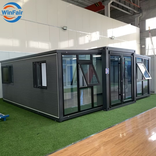 WinFair Expandable Living 20Ft Container Modern Prefabricated Tiny Prefab Portable Beach House 2 Bedroom Luxury With Bathroom