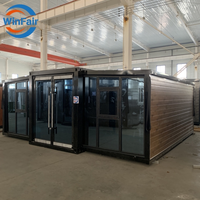 WinFair Foldable Container Expandable Prefabricated Prefab Portable Beach Expansive Houses 1 Room Villas 19Ft X 20Ft To Live In