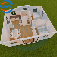 WinFair Extension Container 20Ft Houses Homes Modern Mobile Expansible Prefab Luxury Tiny House With Restroom 1 Bedroom