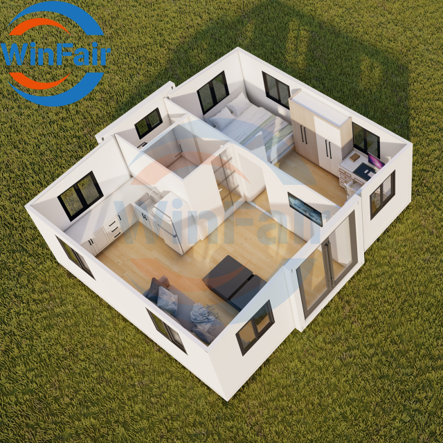 WinFair Mobile Expansible Prefabricated Home Mobile 20Ft Prefab Container Luxury House With Kitchen Restroom 1 Bedroom