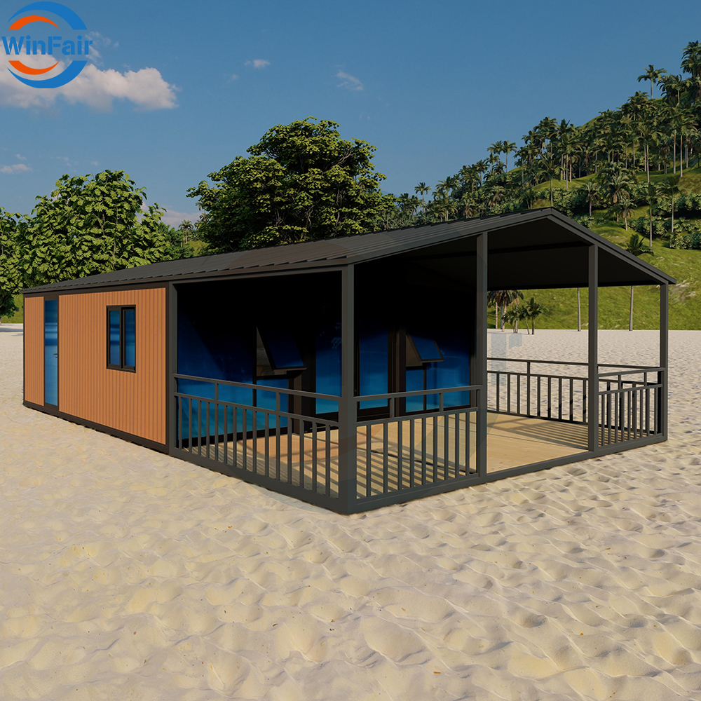 WinFair 2 Bed Room Foldable Container Mobile Expandable Prefab House Prefabricated Homes Villas 19Ft X20 Ft With Restroom