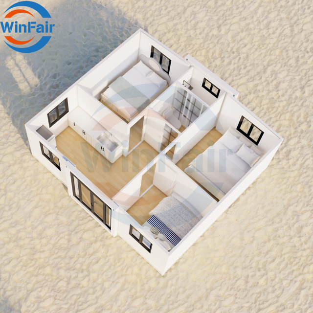 WinFair Tiny 3 Bedroom Prefab Portable Mobile Extendable Container House Ready For Living Luxury With Kitchen And Bathroom