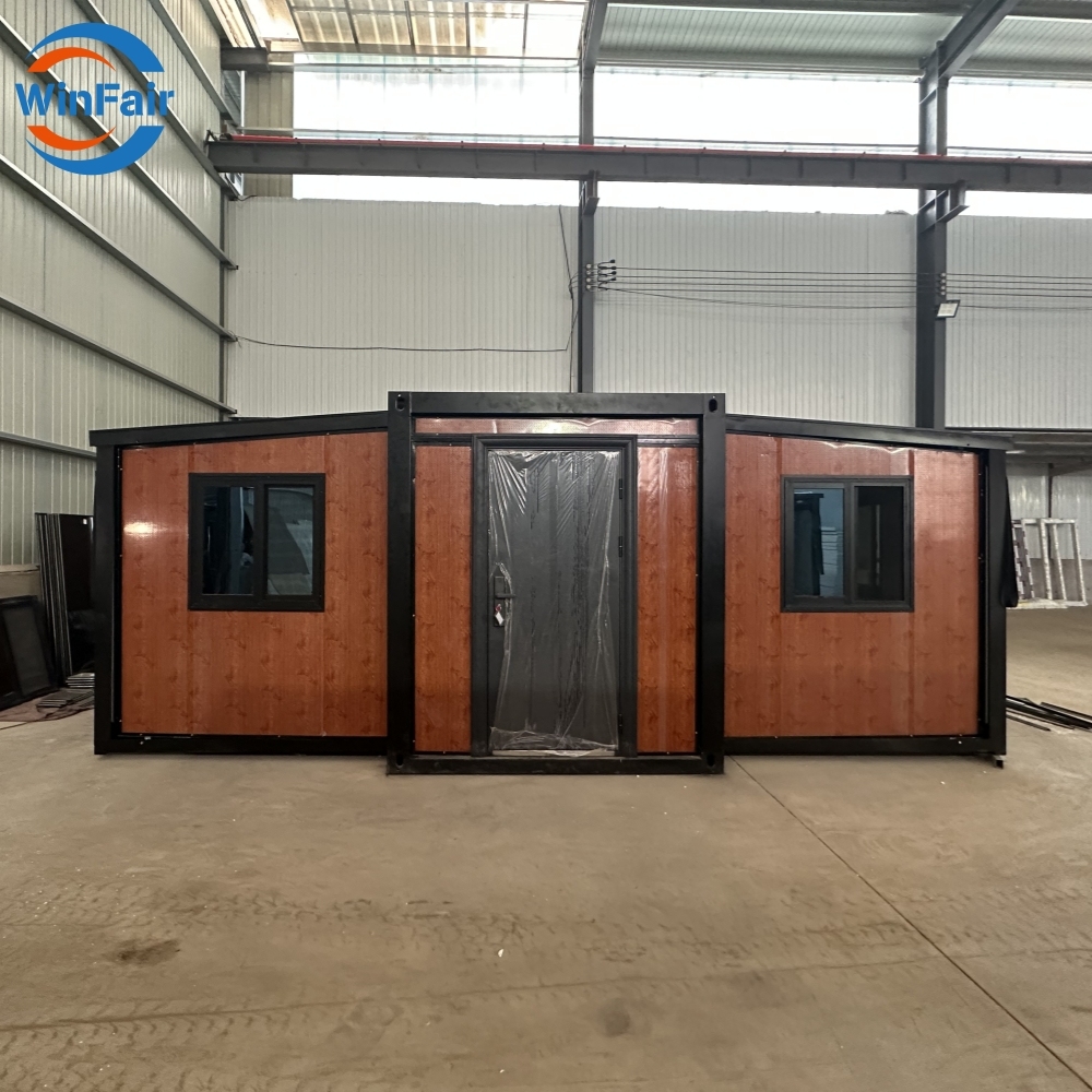 WinFair Luxury Foldable Beach House Prefabricated Homes Mobile Expandable Prefab Container House Expanding With Restroom 20Ft
