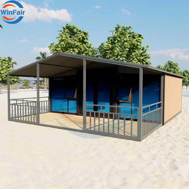 WinFair 2 Bed Room Foldable Container Mobile Expandable Prefab House Prefabricated Homes Villas 19Ft X20 Ft With Restroom