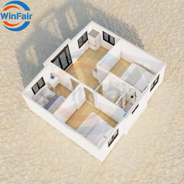 WinFair Tiny 3 Bedroom Prefab Portable Mobile Extendable Container House Ready For Living Luxury With Kitchen And Bathroom