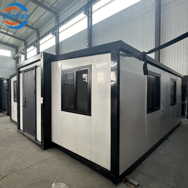 WinFair Luxury Foldable 2 Bedroom Mobile Expandable Prefab Tiny Prefabricated Container House 20Ft With Kitchen And Bathroom