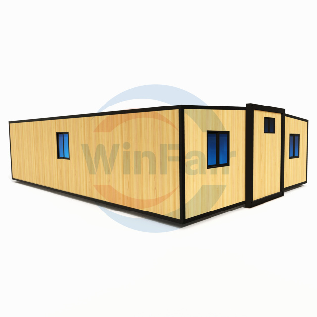 WinFair Prefab Container Mobile Modular Foldable House Plans Drawing 3 Rooms Bedrooms Home 40Ft Prefabricated House Luxury