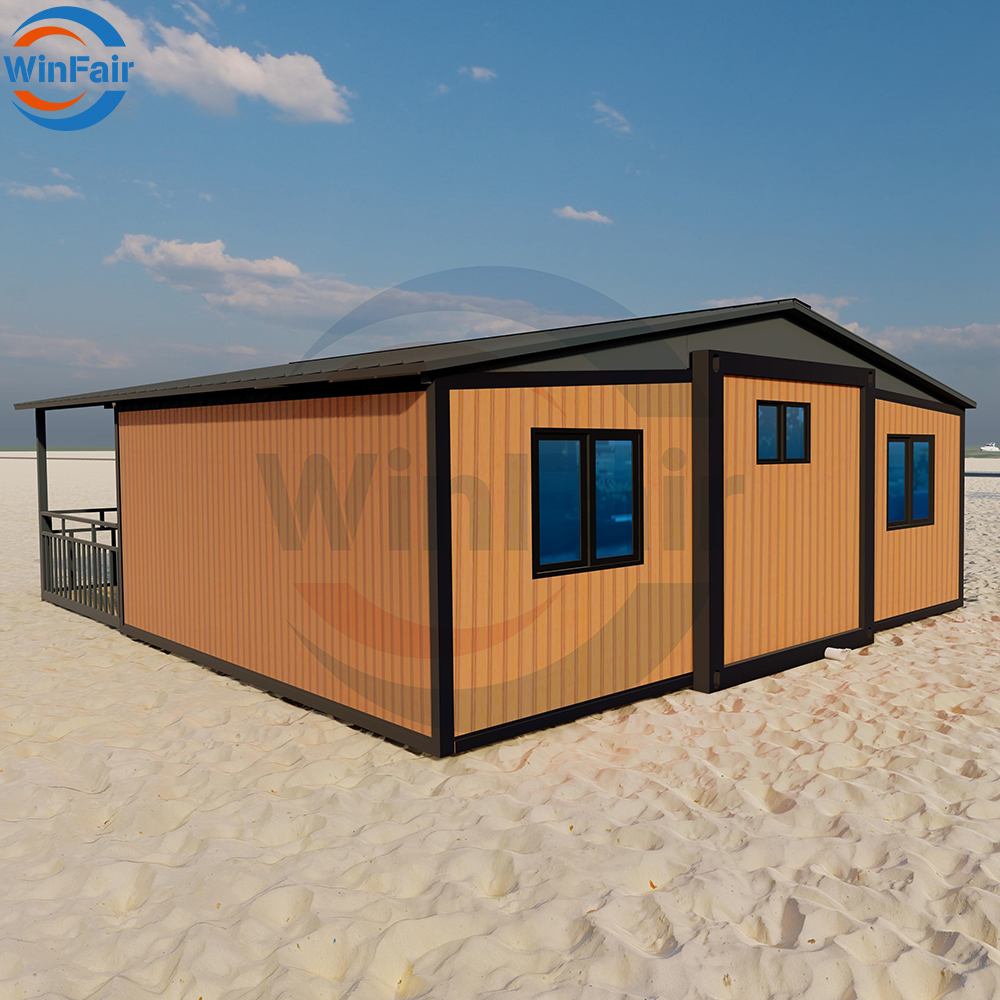 WinFair 2 Bed Room Foldable Container Mobile Expandable Prefab House Prefabricated Homes Villas 19Ft X20 Ft With Restroom