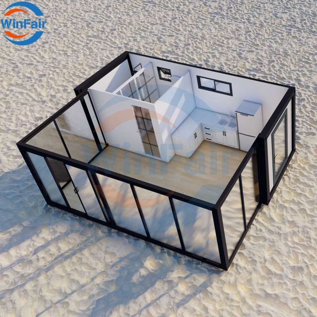 WinFair Container House Tiny Homes Prefabricated Luxury 20Ft Prefeb Foldable Movable Cheap Expandable House Container Home