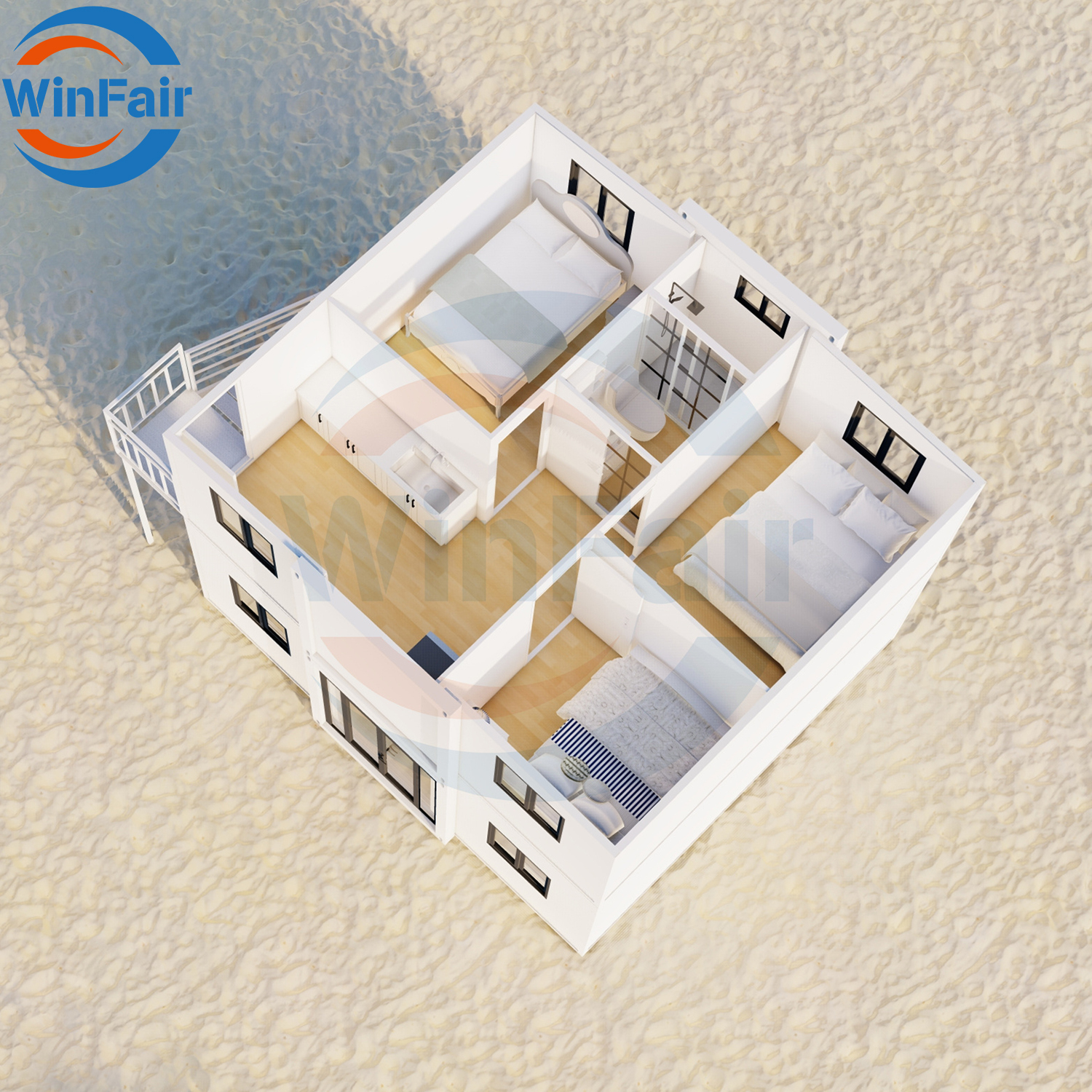WinFair Living Container Mobile Expandable Prefab 2 Story Modulair Tiny Prefabrik Foldable House With Bathroom Luxury From China