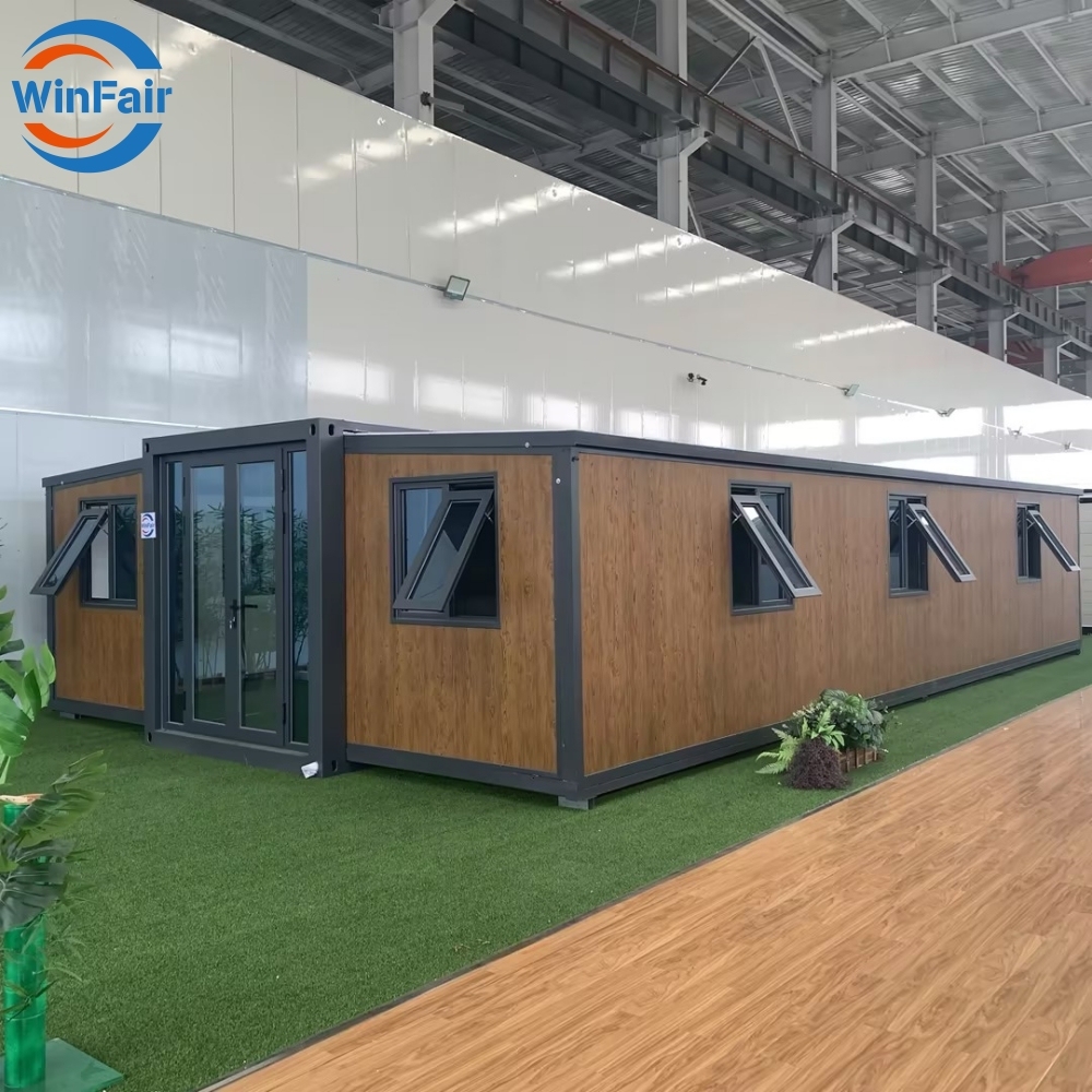 WinFair Container Mobile Homes 40Ft Luxury Prefabricated Folding House 3 Bedrooms A Frame House And Living Room With Toilet