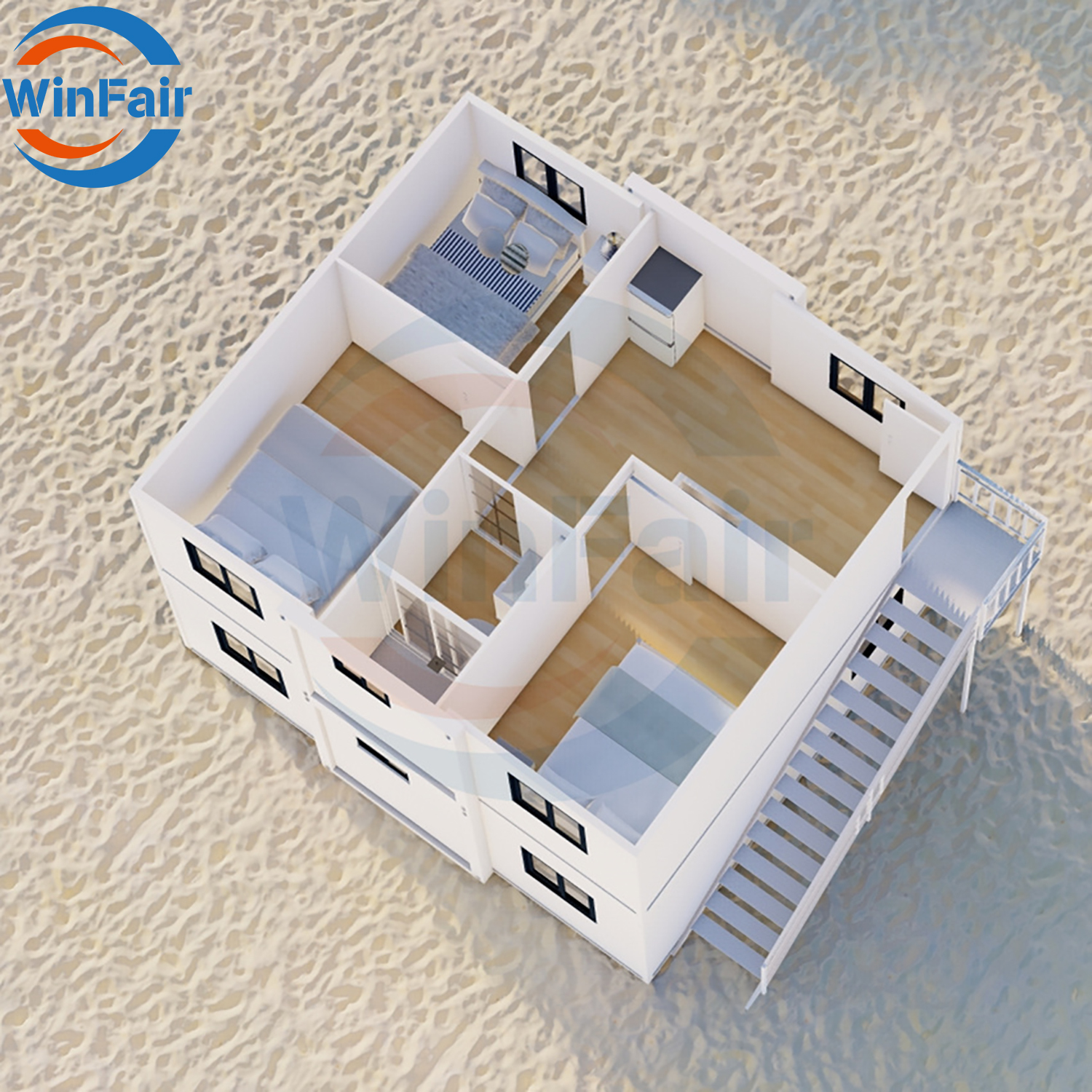 WinFair Living Container Mobile Expandable Prefab 2 Story Modulair Tiny Prefabrik Foldable House With Bathroom Luxury From China