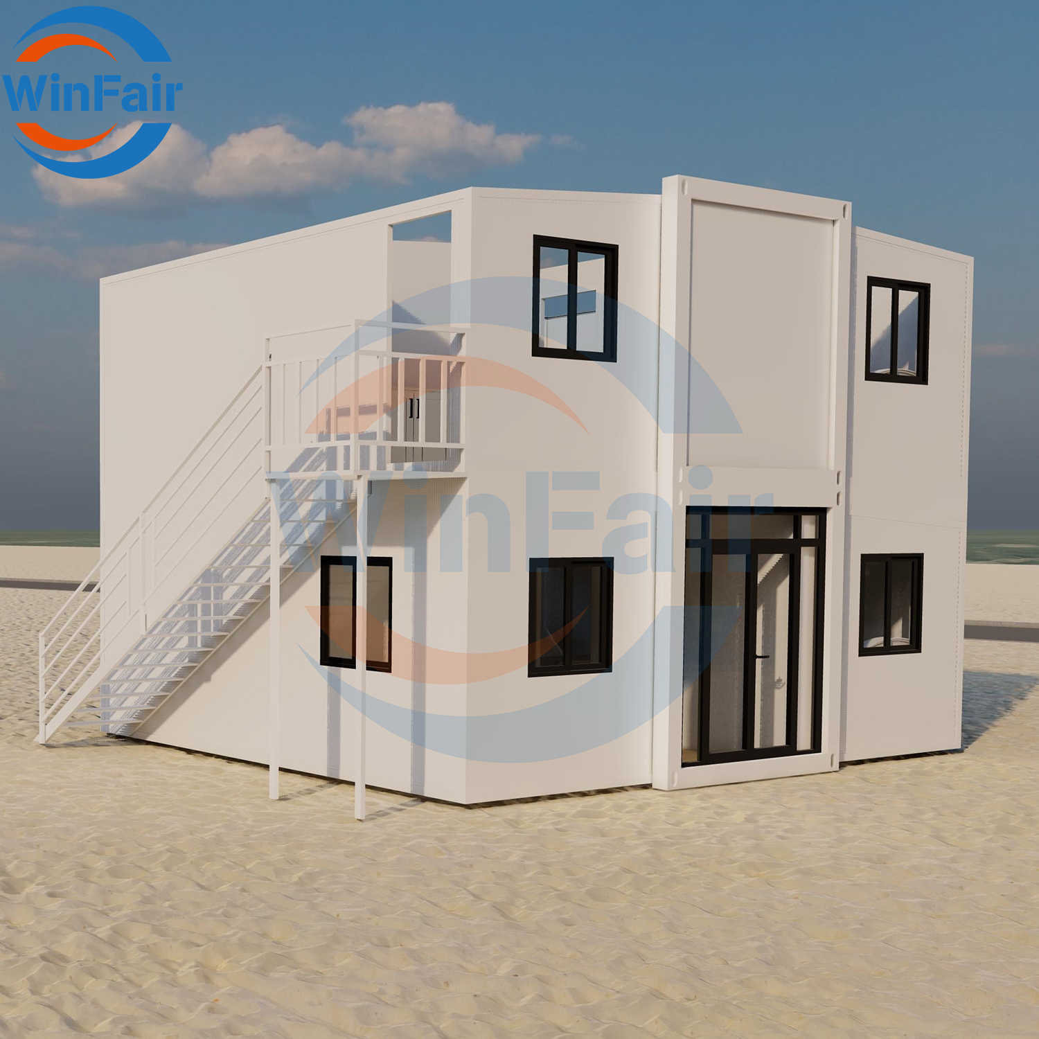 WinFair House Ready Made Prefab 2 Story 6 Bedroom Prefabricated Modelar Expandable Container Houses With Bathroom From China