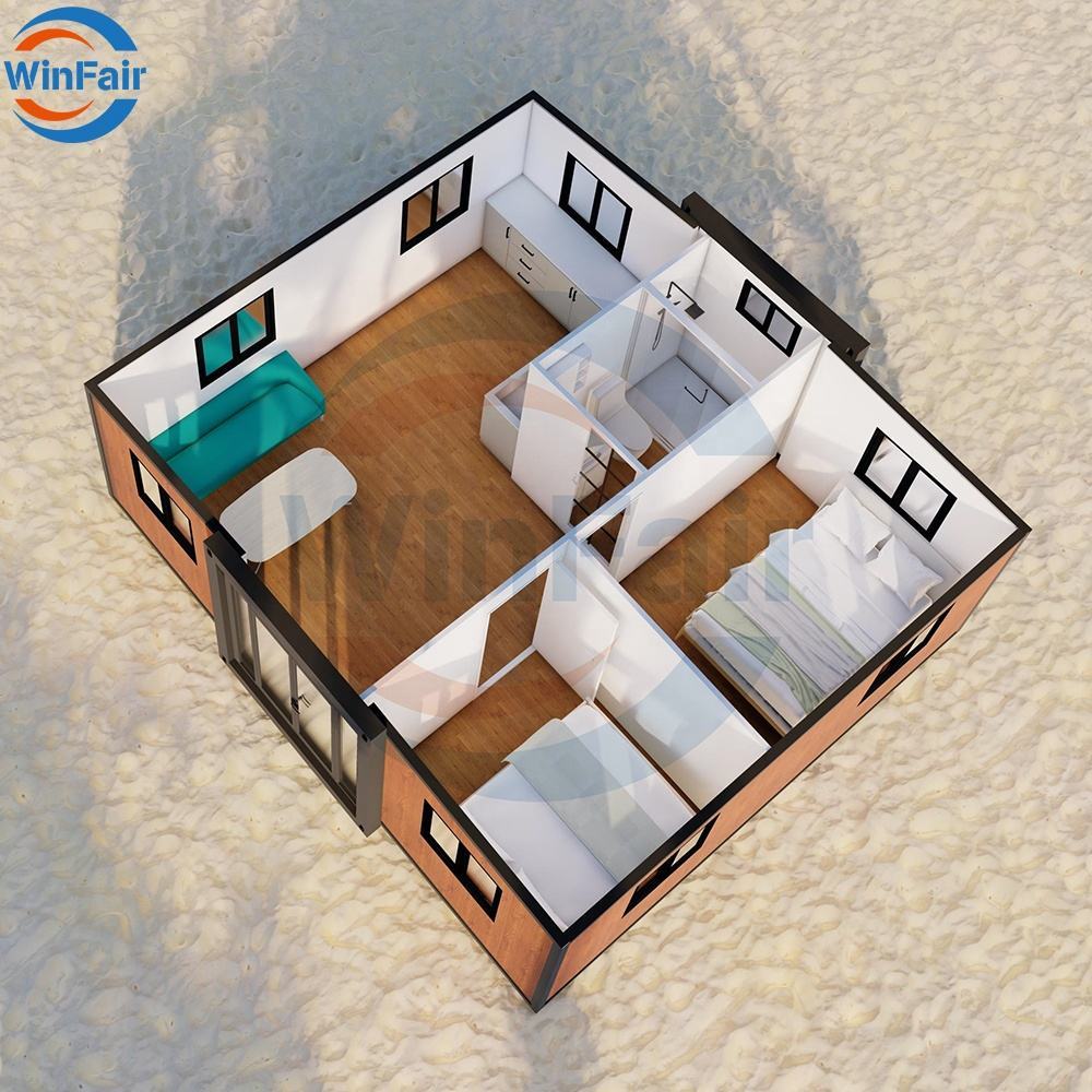 WinFair Portable Two Bedroom Home Tiny Homes Prefabricated 20Ft Expandable Foldable Living Container Modelar House Plans Luxury