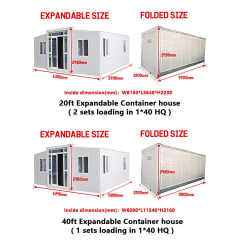 WinFair 20Ft 40 Ft Prefabricated 3 4 5 Bedroom Prefab Folding Push Out Mobile Home Foldable Expandable Container House