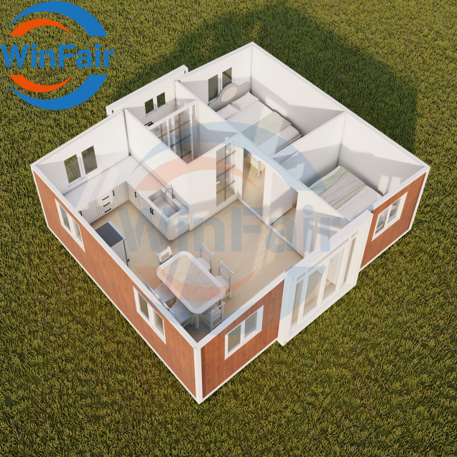 WinFair Prefab Mobile Portable Expandable Expandable Foldable Extension Prefab House With Container 2 Bedroom
