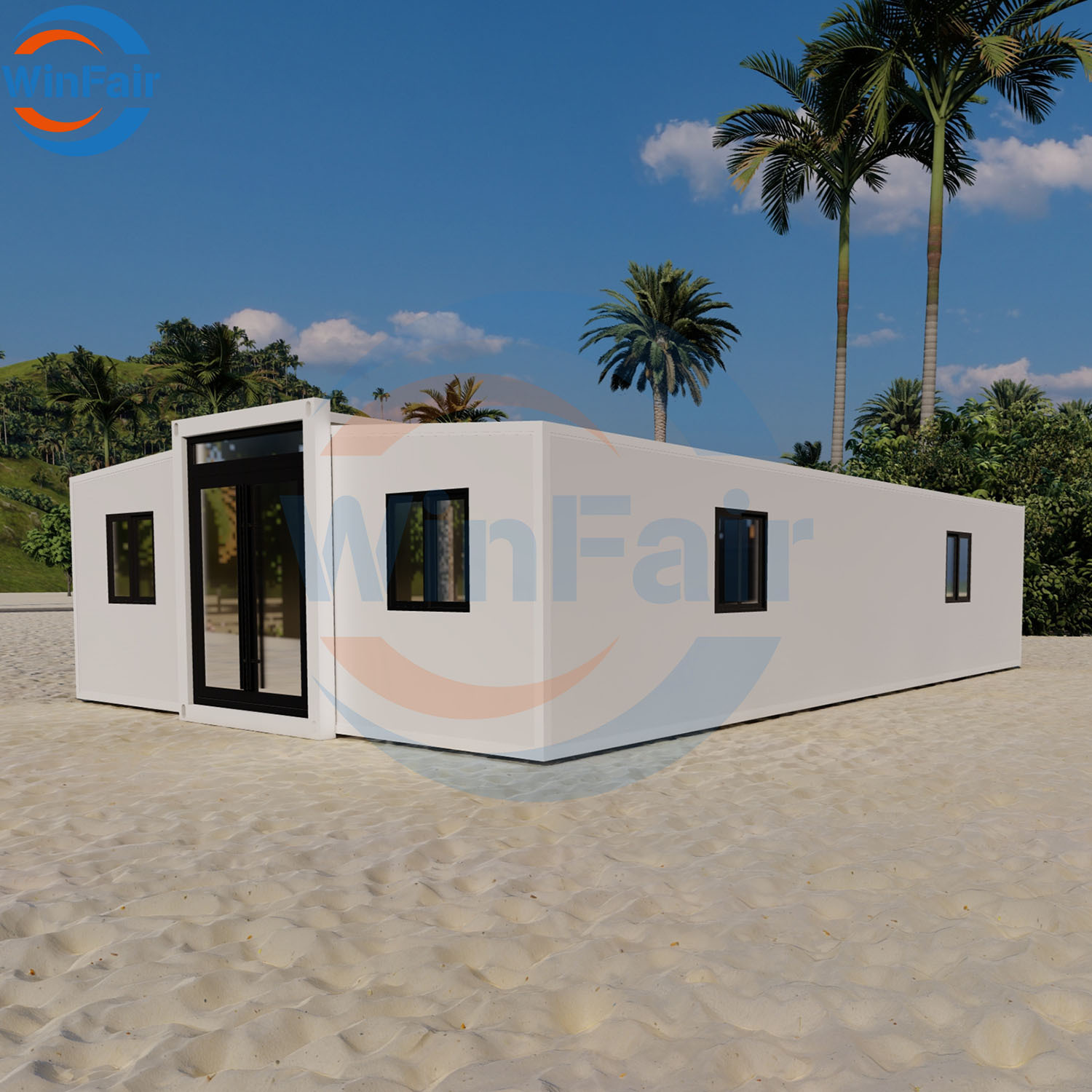 WinFair 40 Foot Prefab Mobile Portable Expandable Foldable 2 Bedroom Container Beach House Prefabricated Luxury With Kitchen