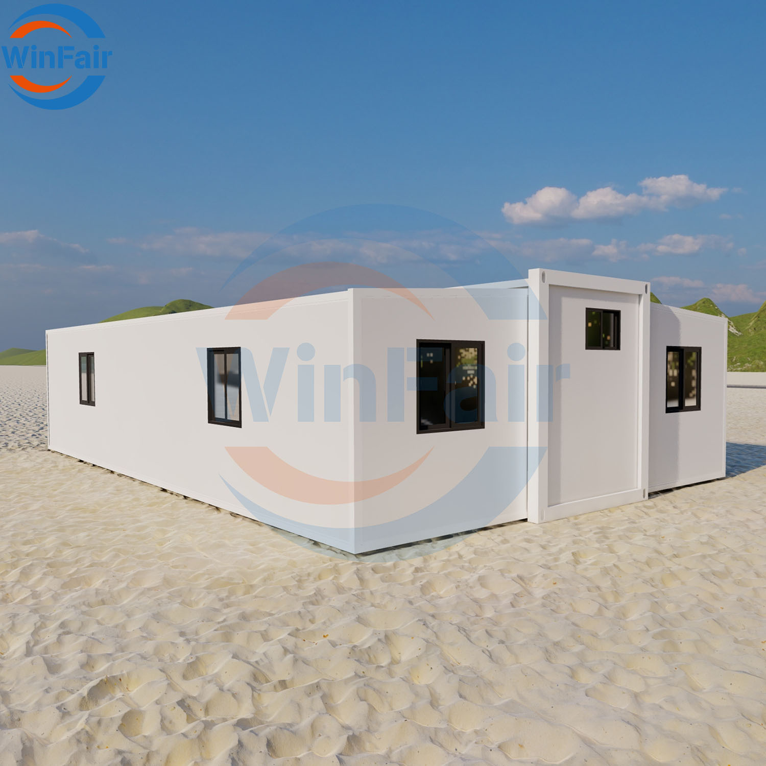 WinFair 40 Foot Prefab Mobile Portable Expandable Foldable 2 Bedroom Container Beach House Prefabricated Luxury With Kitchen