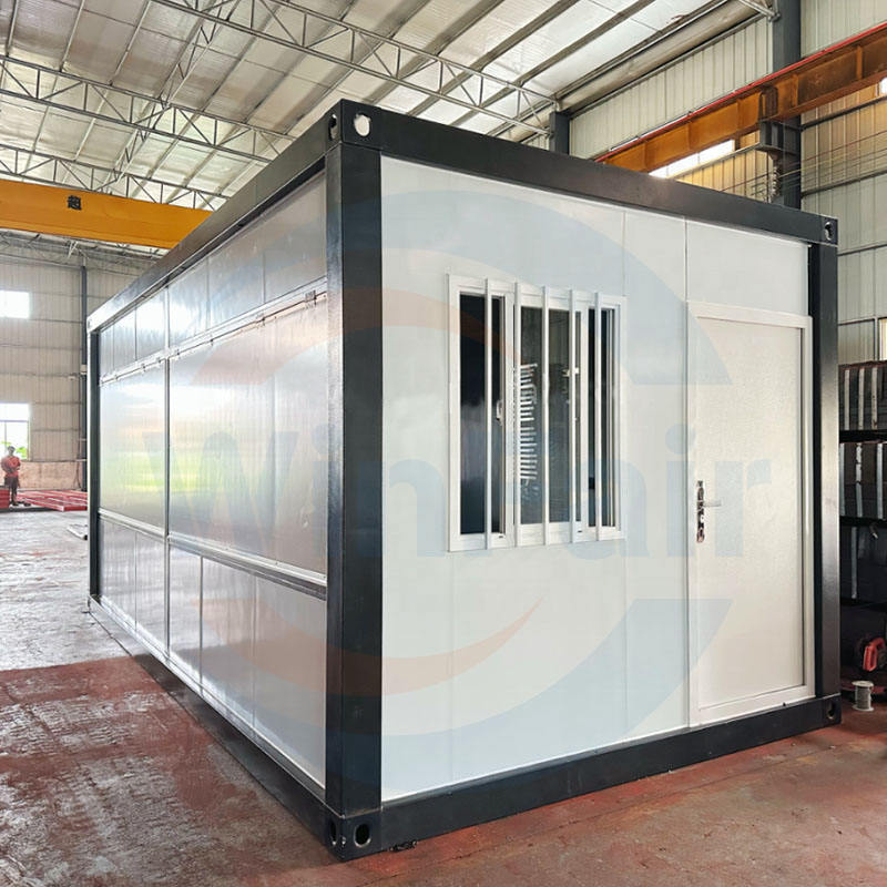 WinFair Foldable Shop Office Steel Fabricated Homes Modern Fold Out Folding Prefab Container Houses