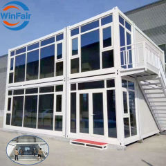 WinFair Chinese Custom Made Folding -Prefab Homes Prefabricated Office Coffee Fold Out Big Foldable-House Container