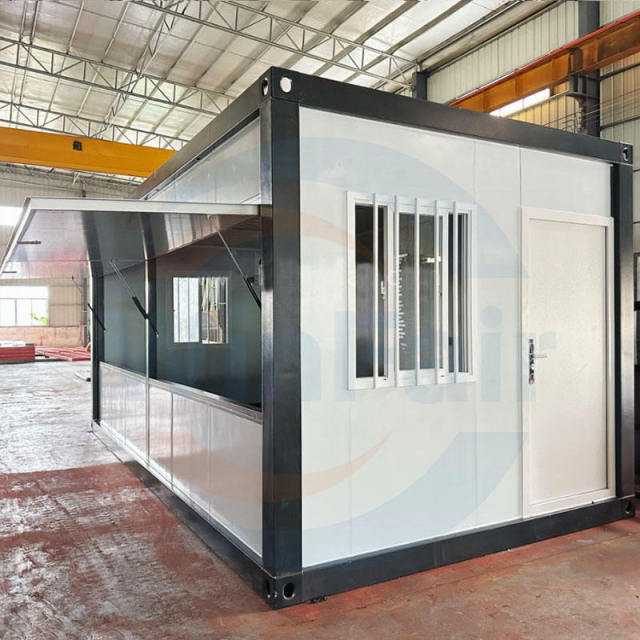 WinFair Foldable Shop Office Steel Fabricated Homes Modern Fold Out Folding Prefab Container Houses