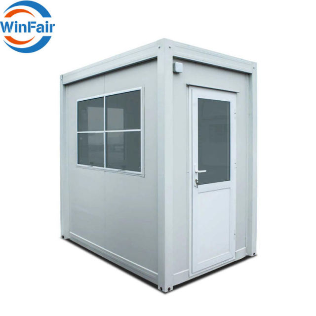 WinFair Kiosk Small Portable Ticket Booth Steel Structure Outdoor Mobile Security Booth Guard Sentry Box