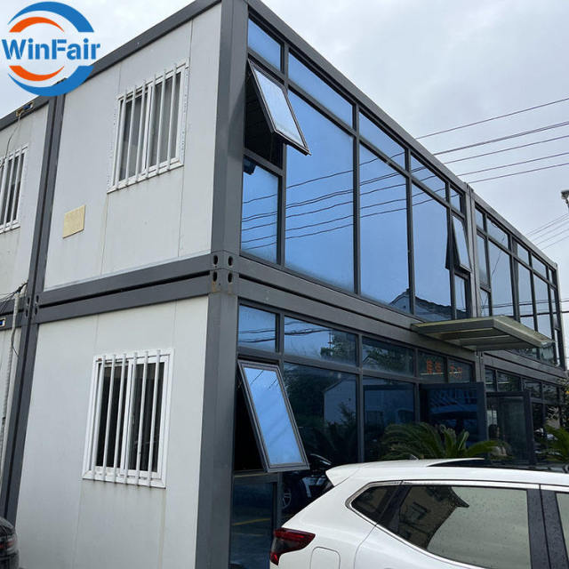 WinFair Prefabricated Grayish Green Prefab Modern Tiny Homes Modular Flat Pack Detachable Container House