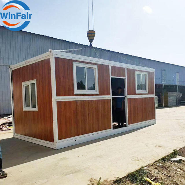 WinFair Foldable Office Prefab Houses Pre fabricated Foldable Sandwich Panel Shipping Office Folding Container House