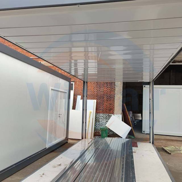 WinFair Grayish Green Prefab Modern Prefabricated Tiny Homes Modular Flat Pack Detachable Container House