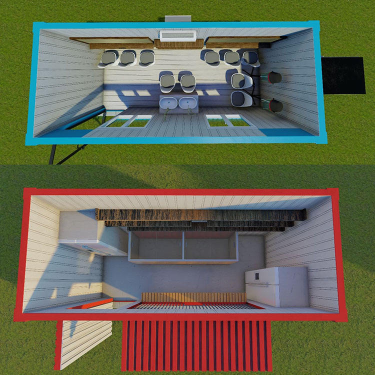 WinFair Easy Assembly Movable Portable Detachable 20ft 40ft Modular Living Container House for Construction Site Use