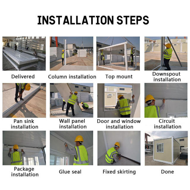 WinFair New Technology Office Steel Structure Frame Welded Pre Fabricated Prefabricated Flat Pack Modular Prefab Container House