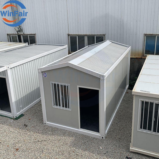 WinFair Detachable Triangular Apex Steel Structure Buildings Modular Prefabr Tiny Hous Office 20ft Container Houses