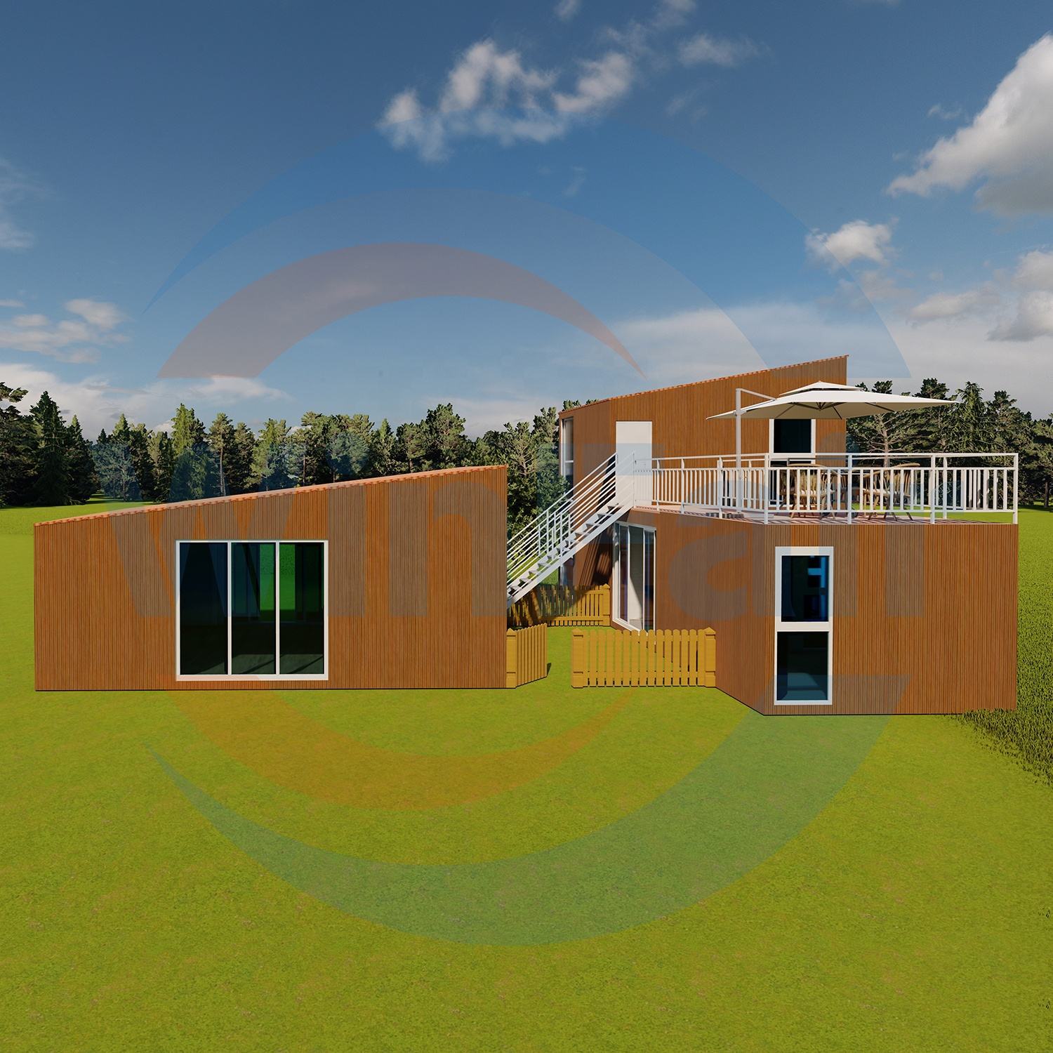 WinFair Luxury Cheap Modular Prefabricated Mobil Pre Fabric Container Module Home Prefab Flat Pack House Villas To Live In China