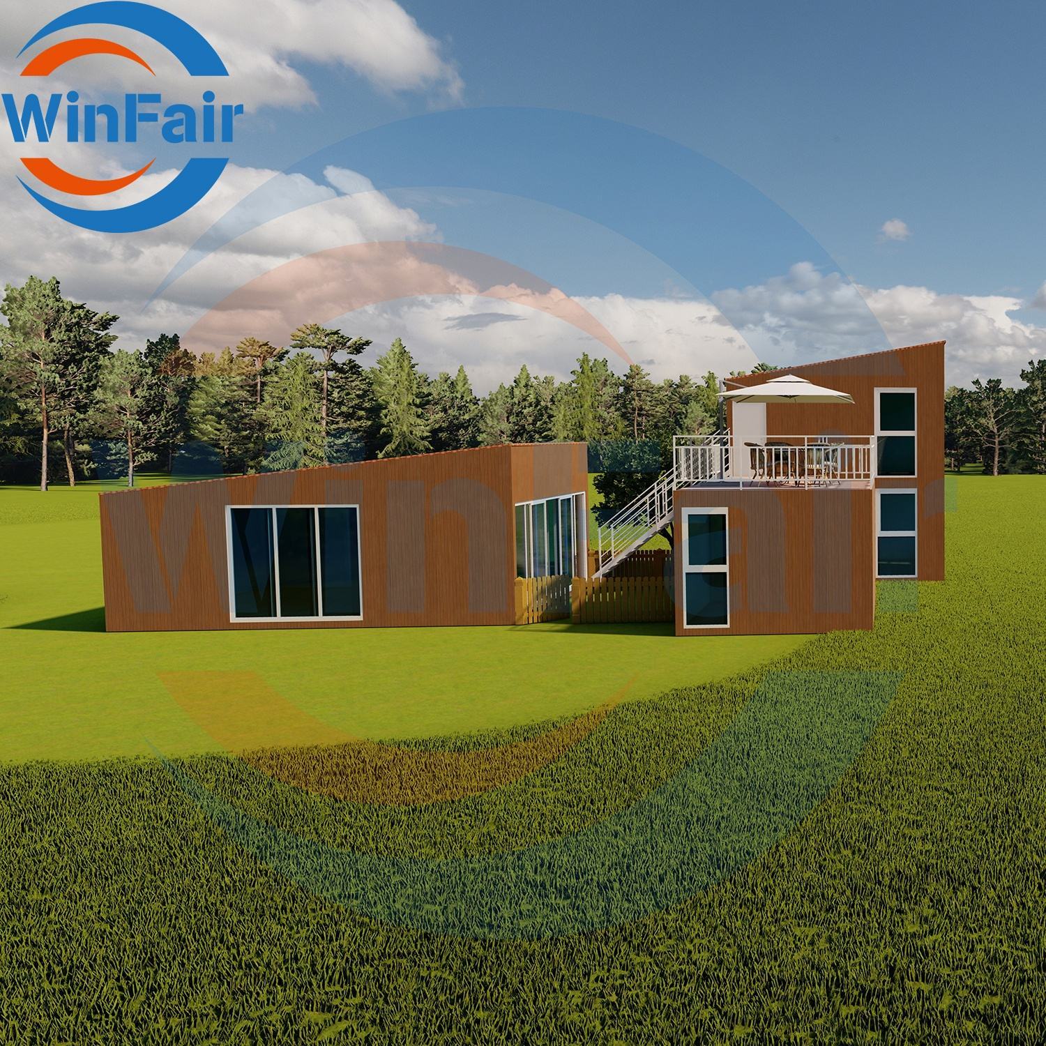 WinFair Luxury Cheap Modular Prefabricated Mobil Pre Fabric Container Module Home Prefab Flat Pack House Villas To Live In China