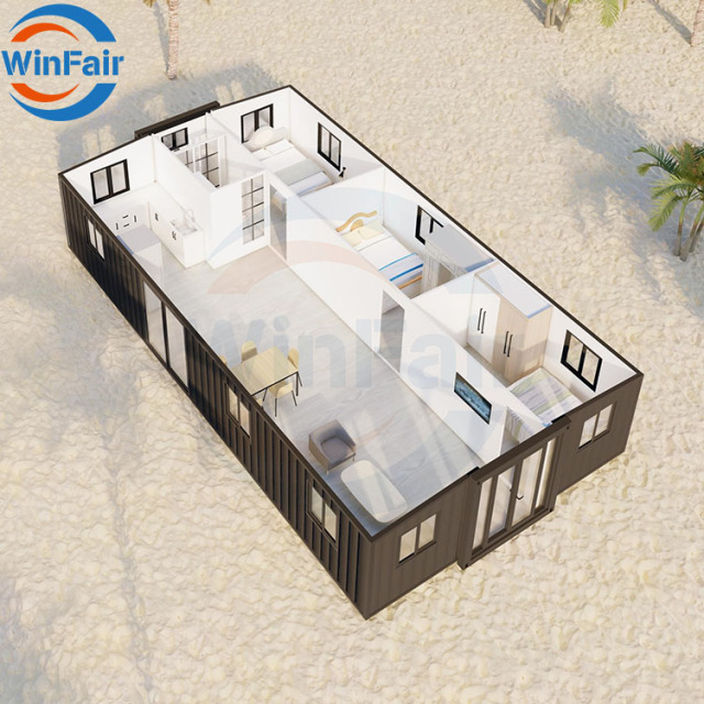 WinFair 40Ft Australia Expandable Foldable Portable House 3 Bedroom Container House Luxury Prefabricated Home With Bathroom