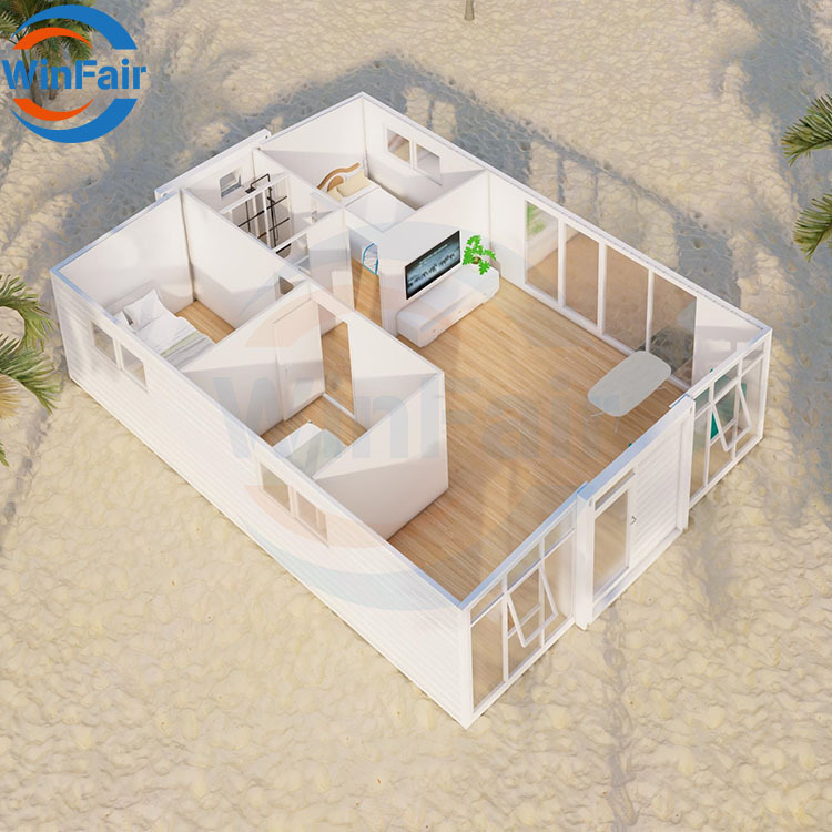 WinFair 30Ft Mobile Prefab Expandable House Prefabricated 3 Bedroom Container House With Kitchen Assemble Home Ready Made House