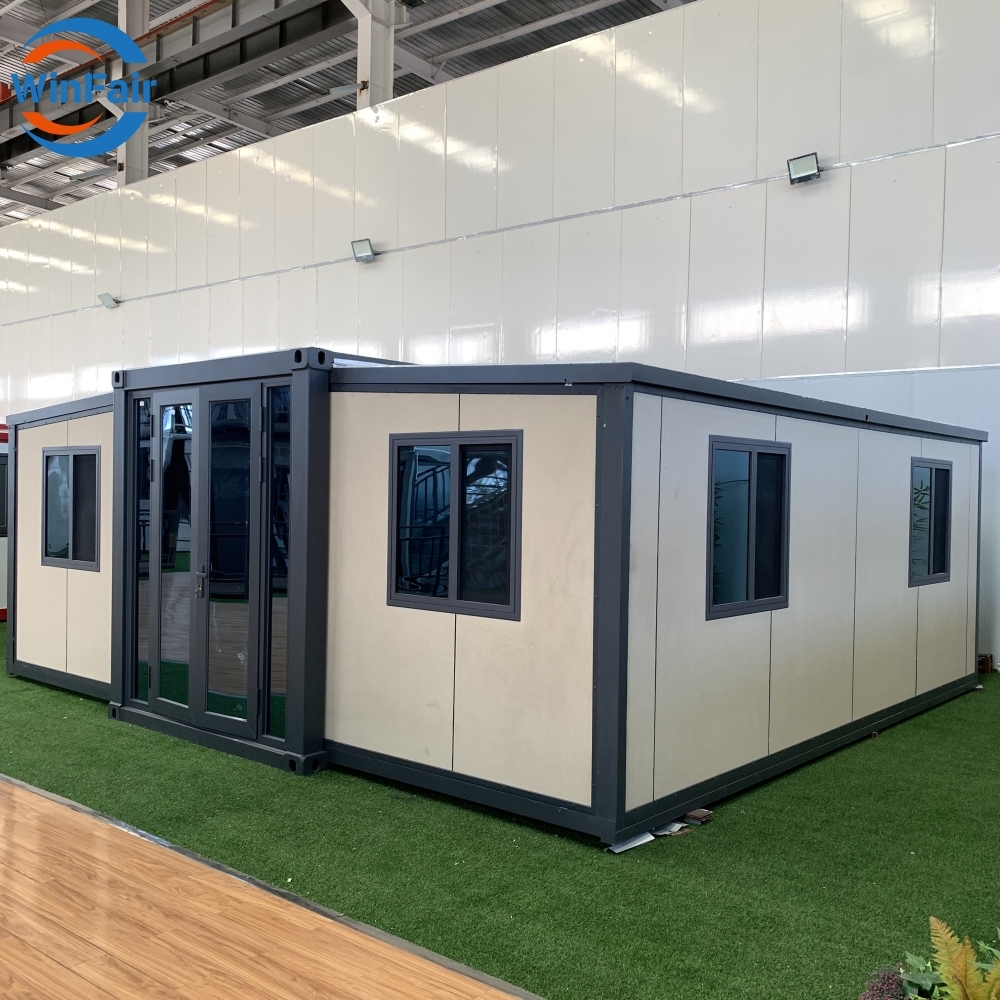 WinFair Expandable Living Container Beach Prefab Luxury Mobile Expandable Prefab House For Living 20Ft 2 Bedroom Foldable House