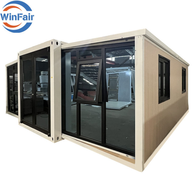 WinFair Luxury Foldable Prefabricated Mobile Expandable Prefab House 19Ft X 20Ft 2 Bedroom Container House With Restroom