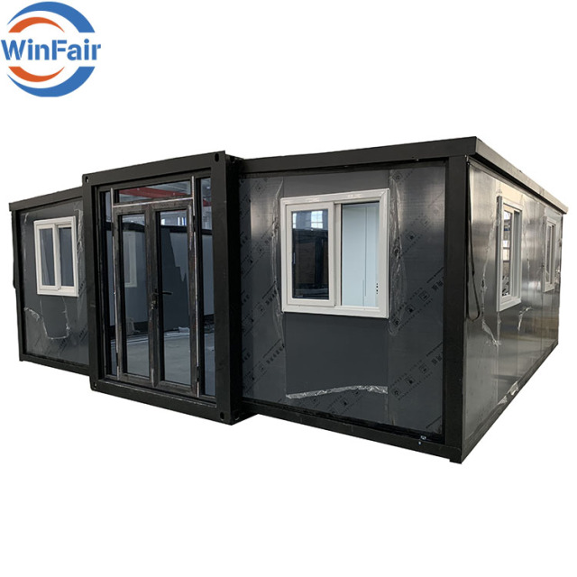 WinFair 20Ft Folding Extension Expandable Prefabricated Home Mobile Prefab 2 Bedroom Container House With Toilet For Sale